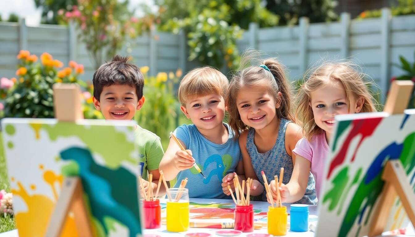 Peintures magiques à l'eau, le plaisir créatif des enfants de 6 ans