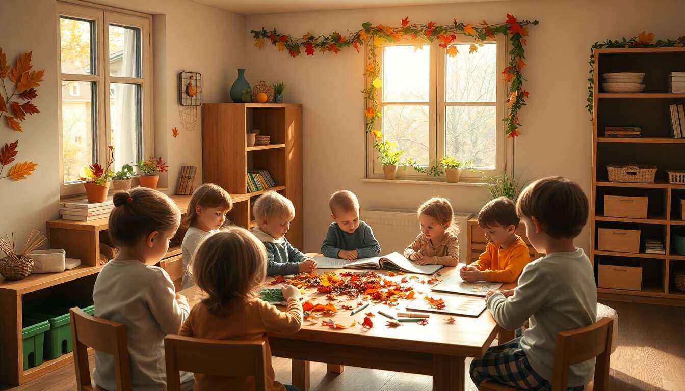 Activités d'automne à la maison Montessori