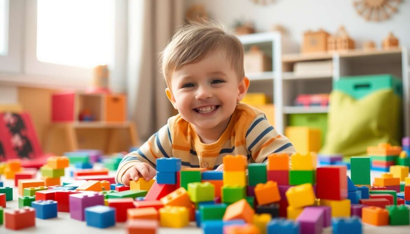 Blocs de construction à offrir à un enfant âgé de 3 ans