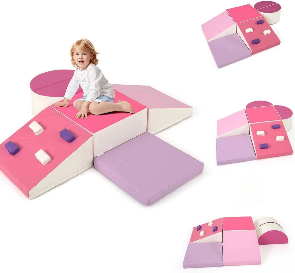 Test : hOMFME parcours motricité bébé en mousse 6 pièces rose