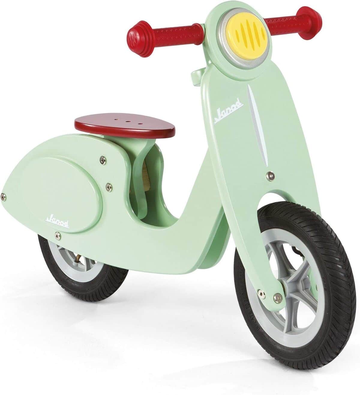 Test Janod draisienne en bois scooter mint : rétro et pratique