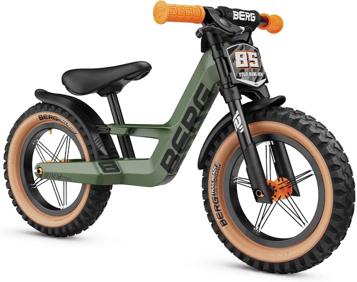 Test vélo enfant Berg Biky Trail vert frein à main