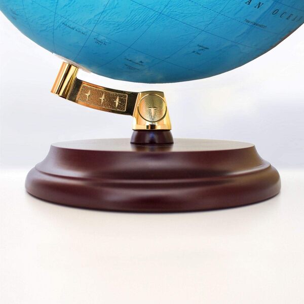 Globe Magellan Vasa avec carte politique ou plastifié à la main, autoportant sans méridien diamètre 32 cm, globe avec pied en bois brun rougeâtre échelle 1:40.000.000 carte politique 32 cm