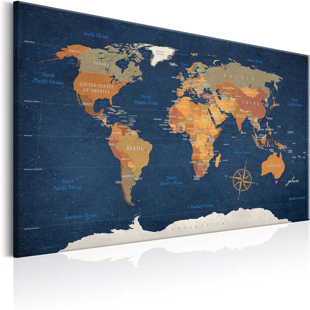 Avis sur le tableau mappemonde vintage B&D XXL 120x80 cm