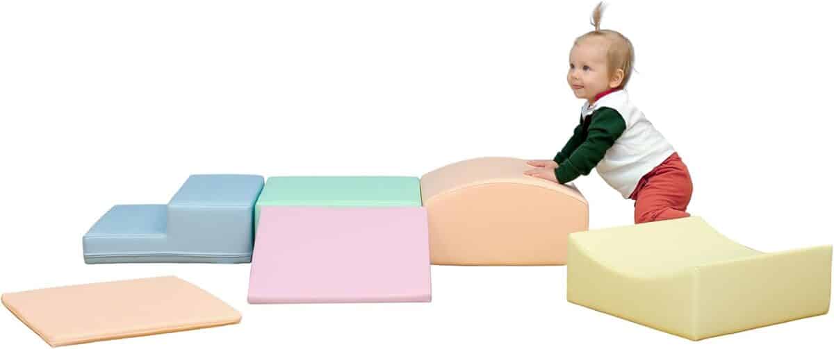 Test des modules de motricité IGLU Soft Play 7 XL en mousse couleurs pastel clair