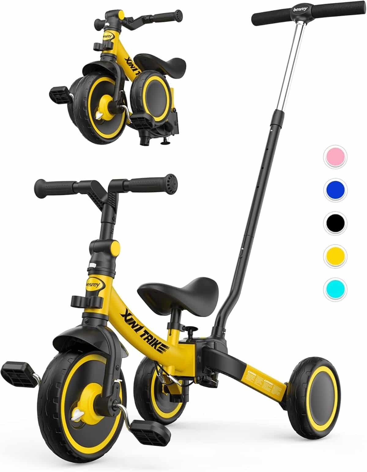Test du besrey tricycle 7 en 1 pliable pour tout-petits