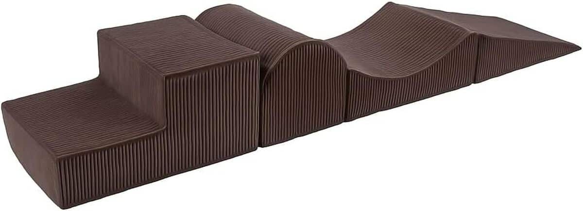 Test du parcours motricité Meowbaby en mousse : structure aesthetic marron