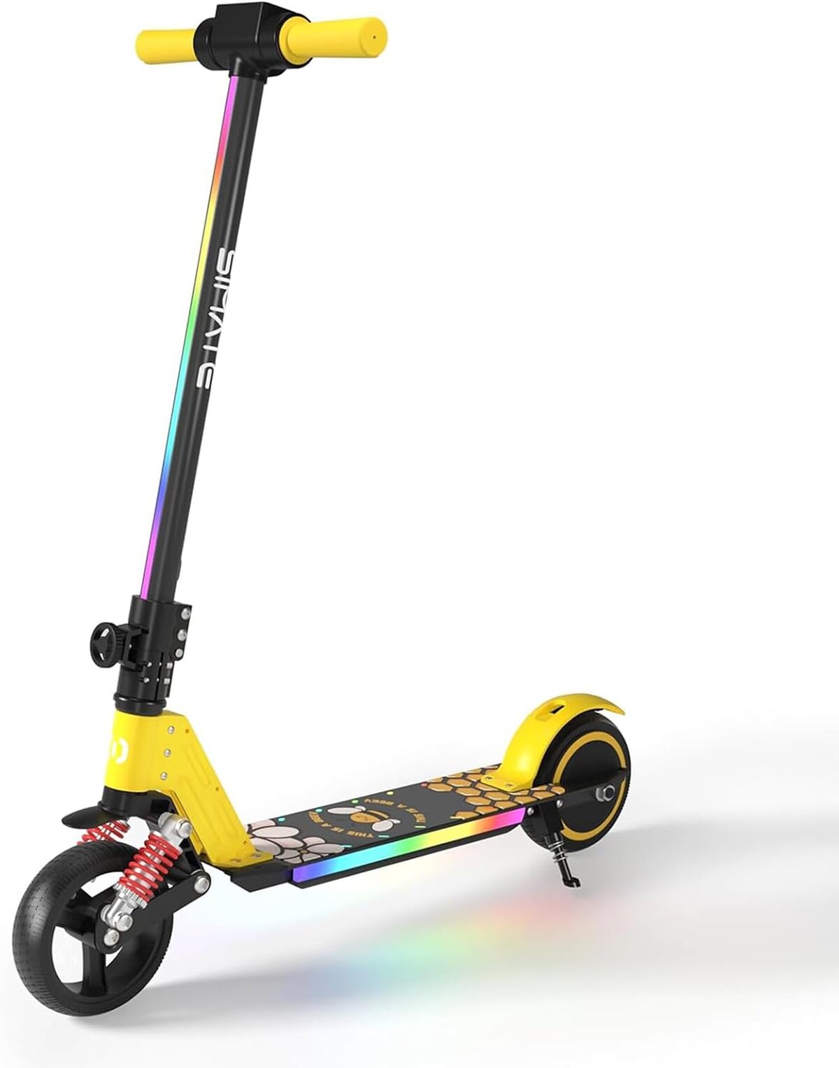 Test : trottinette électrique enfants avec écran LED et lumières arc-en-ciel