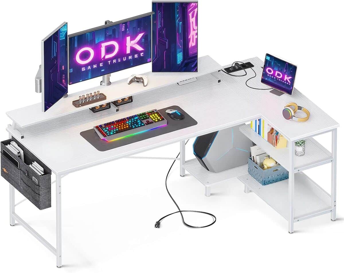 Test : bureau d'angle ODK gaming avec port USB et prise de courant