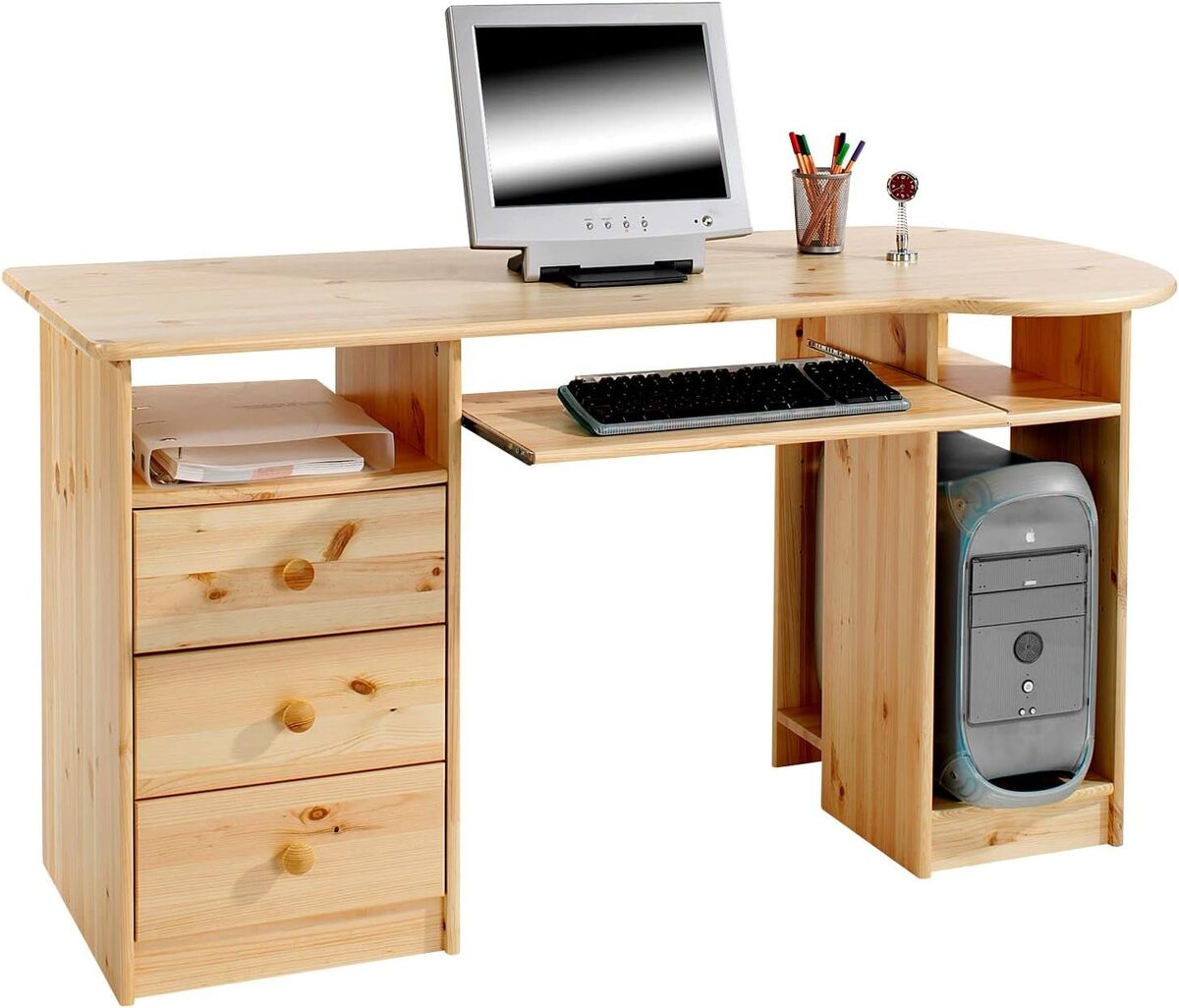 Test du bureau IDIMEX Bob : rangement fonctionnel et design en pin