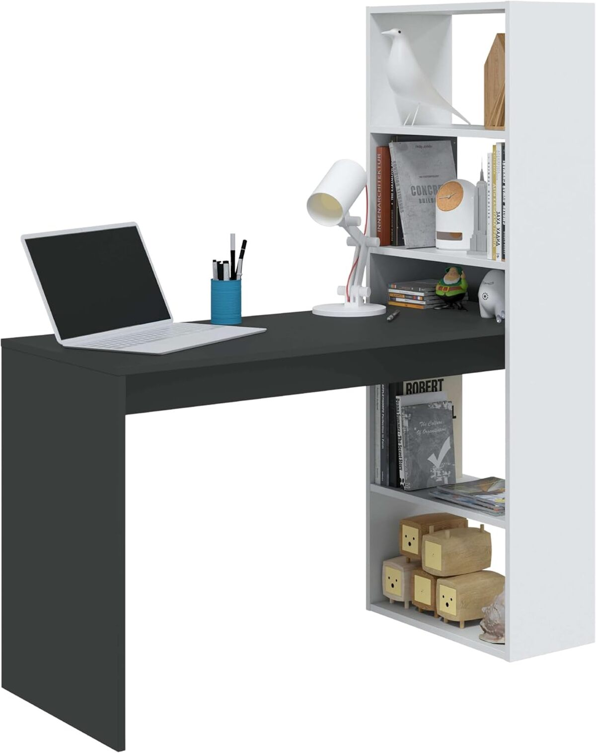 Test du bureau réversible Habitdesign avec bibliothèque 5 étagères