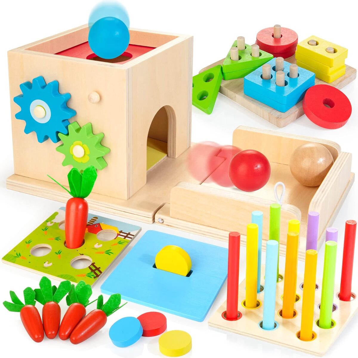 Test du cube montessori 8 en 1 de Justwood