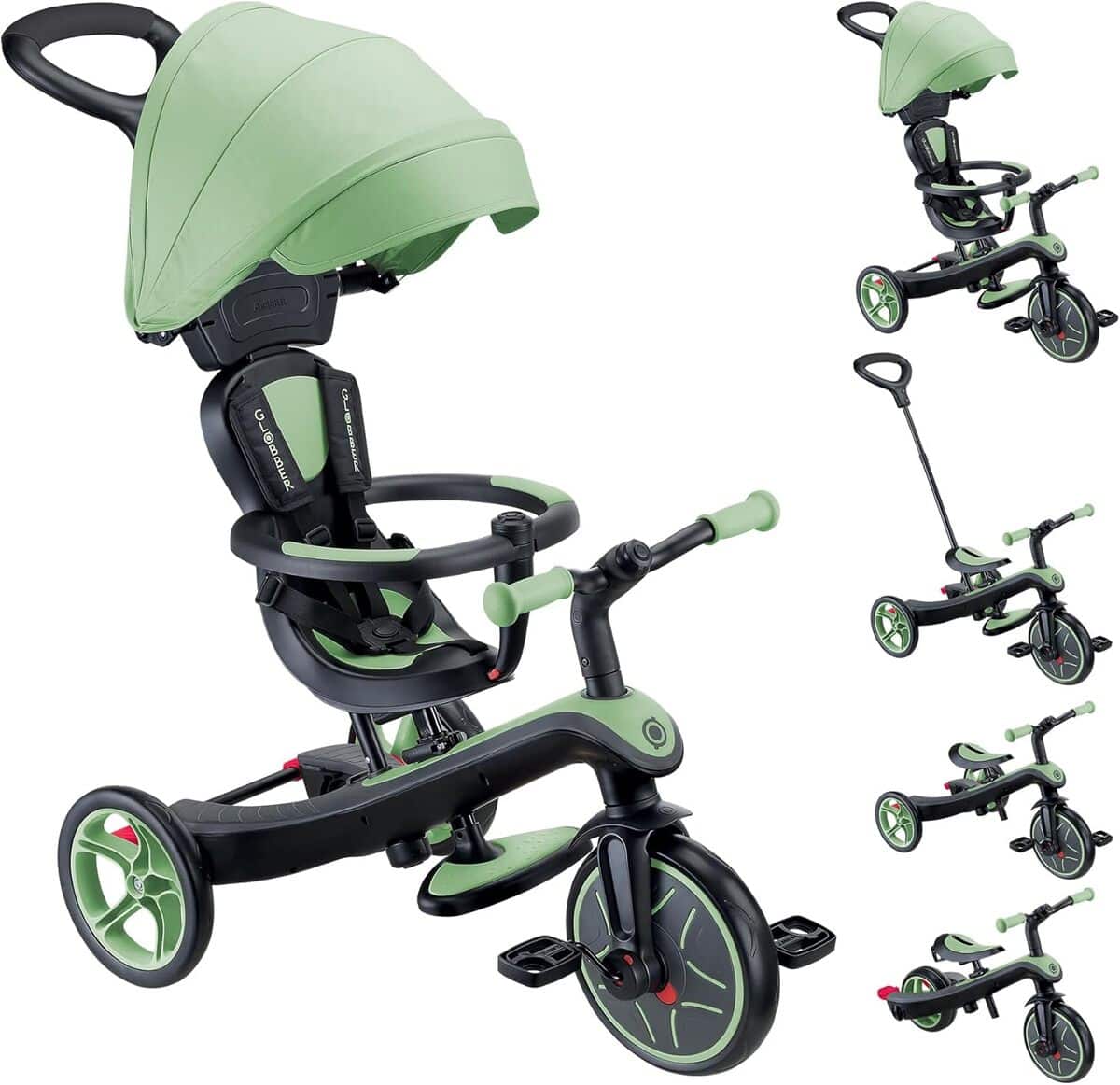 Test du tricycle évolutif Globber Explorer 4 en 1 vert sauge