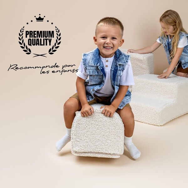 MEOWBABY Parcours de motricité évolutif pour Enfants - Motricité et Escalade éducative pour bébé et Enfant - Aire de Jeux motricité bébé en Mousse, Bearly, Neige