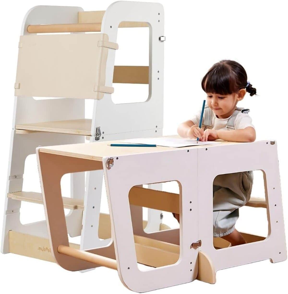 Test de la tour d'observation Montessori convertible en bureau