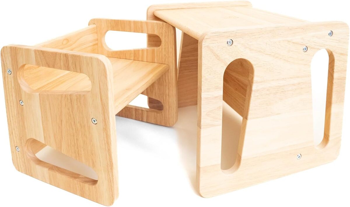 Test Montessori Weaning Table : table en bois massif pour tout-petits