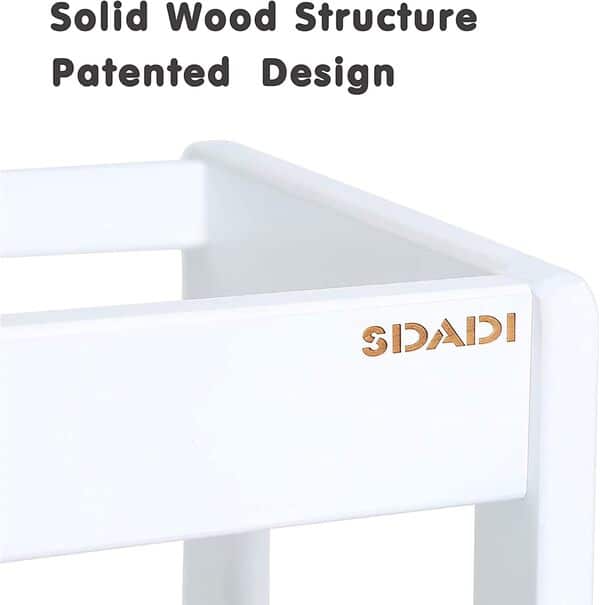 SDADI LT05W Marchepied de cuisine réglable en hauteur pour enfants, tout-petits, pour cuisine et salle de bain, blanc