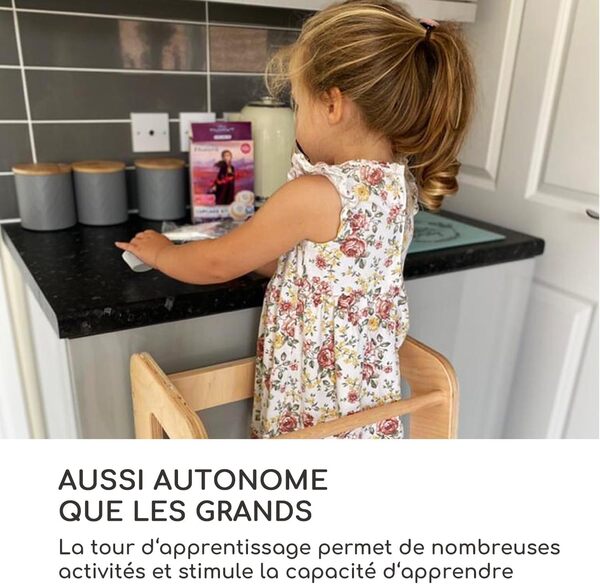 Emu Ully by moblì® | La Learning Tower Anti-Taches fabriquée en Italie | Conçue par des Experts éducateurs en Suivant Les principes Montessori | Tour d'apprentissage avec étagères réglables