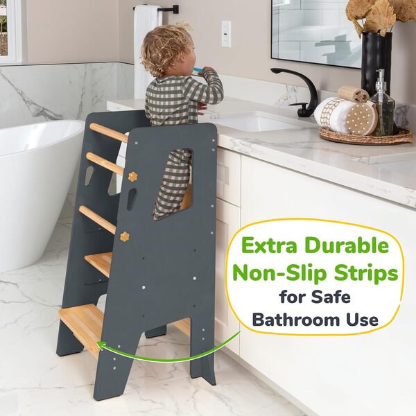 Tour Debout pour Tout-Petits – Plus sûre qu'un marchepied, Endroit Parfait pour se Lever et Apprendre de Nouvelles compétences – L'aide idéale pour Les Petits Enfants dans la Cuisine (OC21)