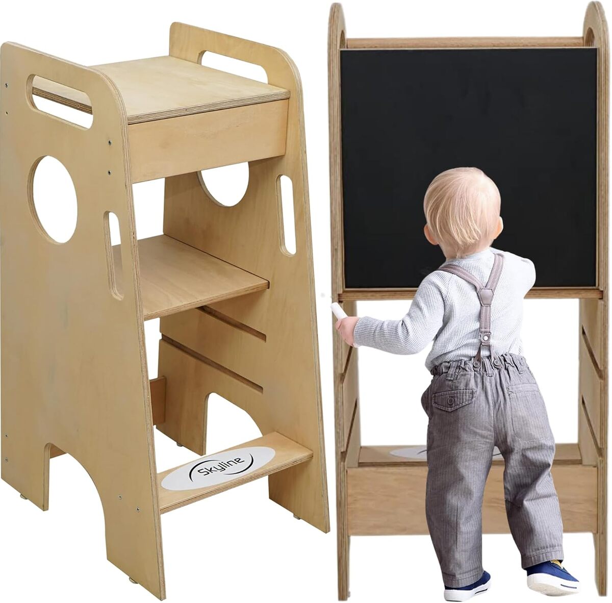 Test de la tour d'apprentissage Skyline - chaise pliable réglable Montessori