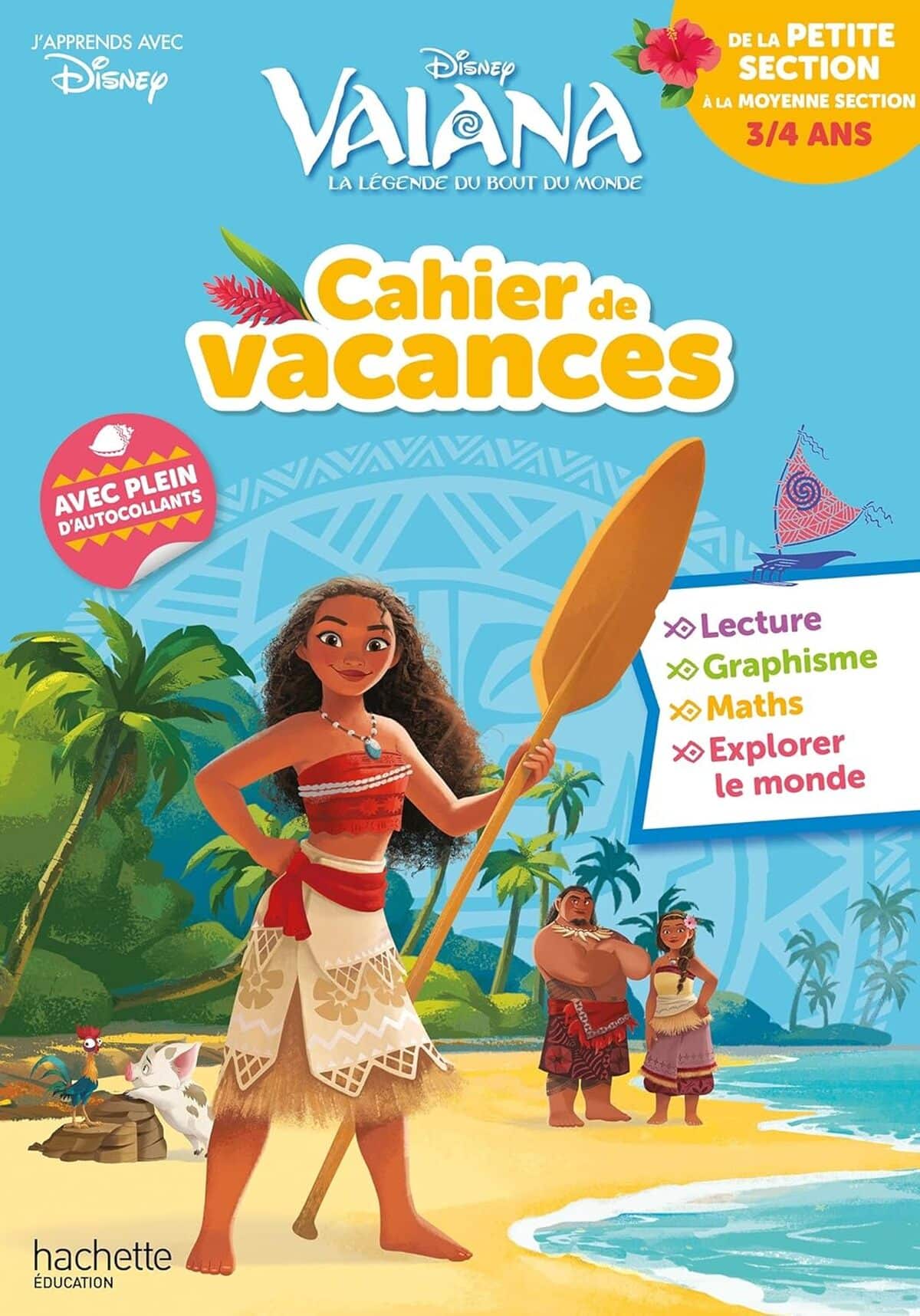 Test du cahier de vacances Vaiana PS-MS de Disney