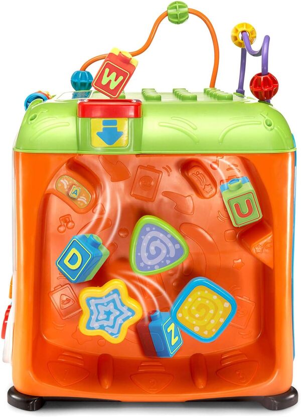 VTech Cube d'activités Ultimate Alphabet 80-505000, taille standard, avec 13 blocs de lettres recto-verso et 10 boutons colorés, pour enfants de 12 à 60 mois