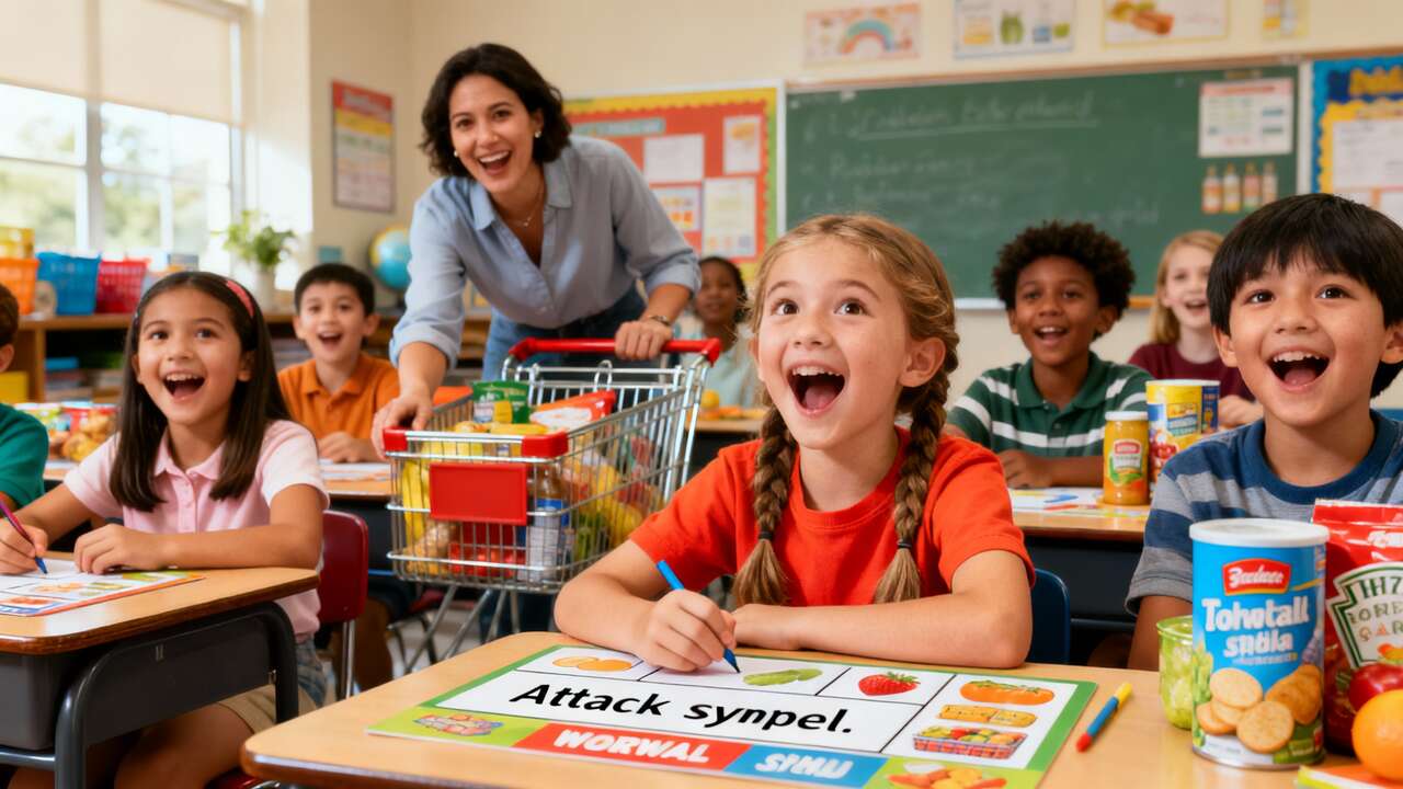 Jeu du supermarché : syllabes d'attaque en classe