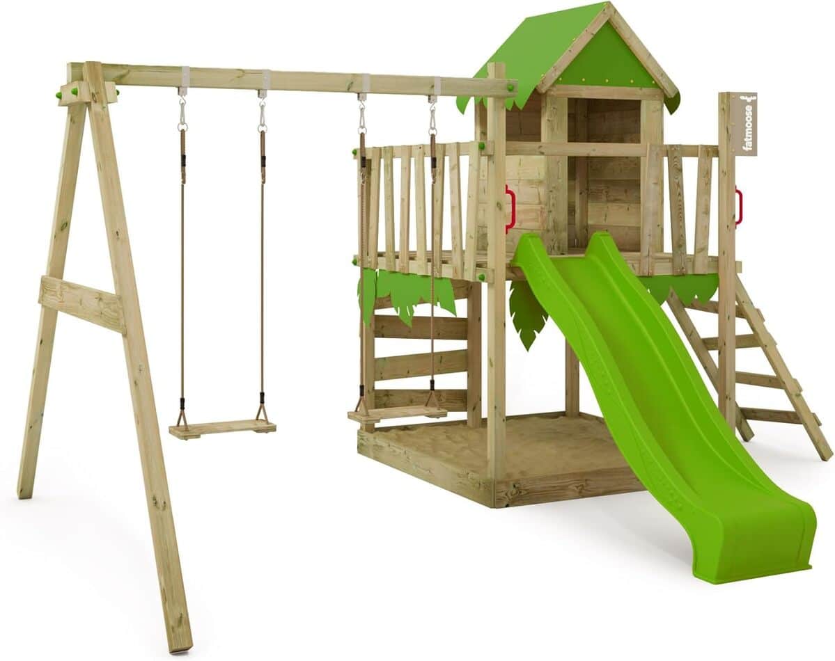 WICKEY Aire de jeux pour enfants avec filet à grimper et ponts WICKEY Aire de jeux pour enfants avec filet à grimper et ponts