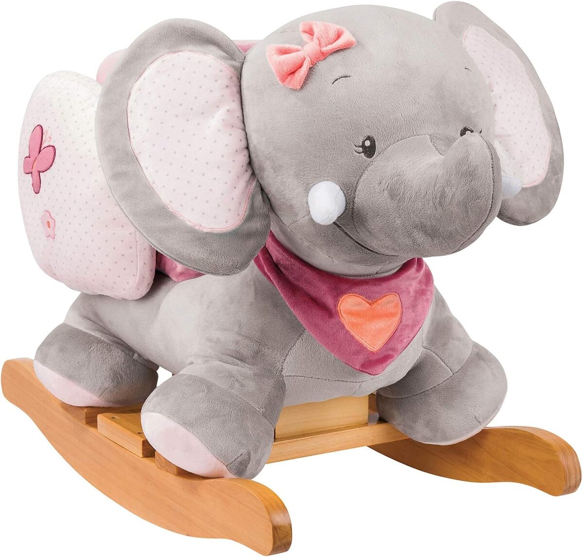 Test de la peluche bascule éléphant Adèle de Nattou pour enfants