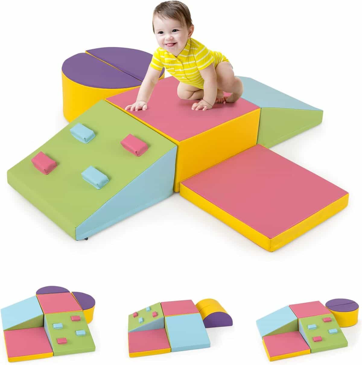 Test du parcours motricité bébé Costway 6PCS en mousse colorée