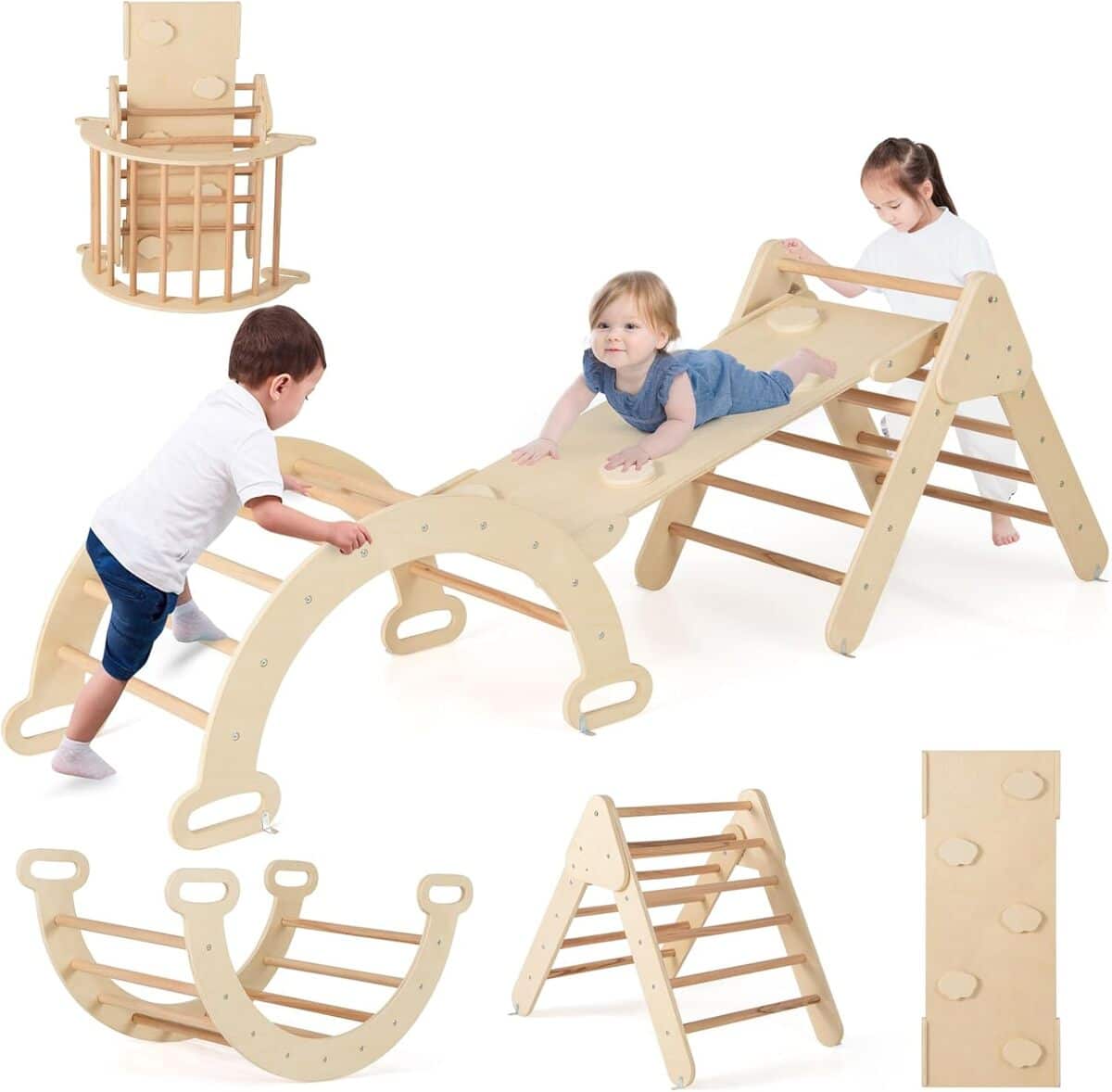Test du triangle d'escalade Montessori COSTWAY 7-en-1 : amusant et éducatif