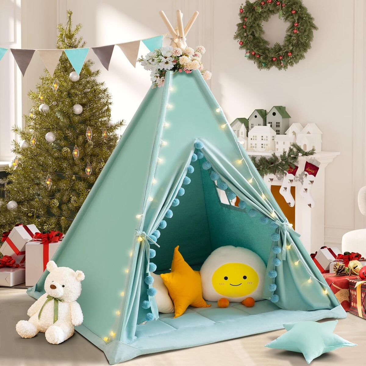 Test : tente tipi enfants avec tapis et étoiles lumineuses