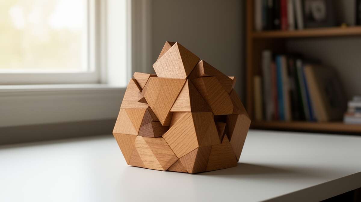 D&eacute;fis g&eacute;om&eacute;triques avec pi&egrave;ces en bois