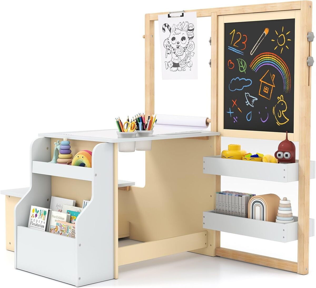 Test : bureau enfant Goplus 3 en 1 avec tableau ajustable