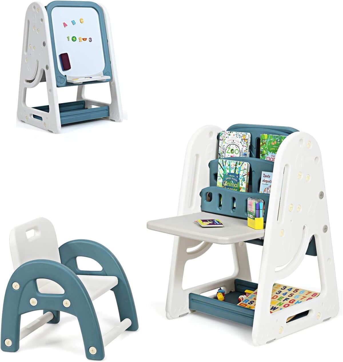 Test du bureau enfant Costway 2 en 1 : tableau réglable et magnétique
