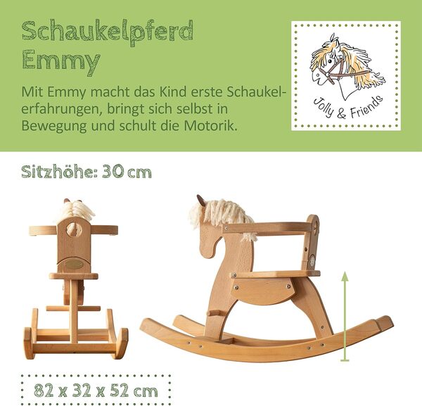 Helga Kreft Animaux Cheval à Bascule en Bois, Emmy