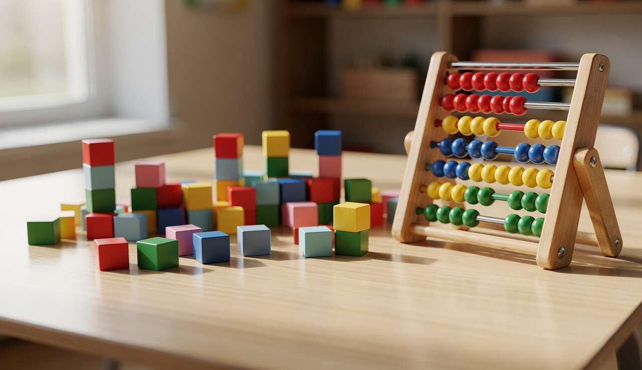 Cubes et perles pour manipuler les math&eacute;matiques