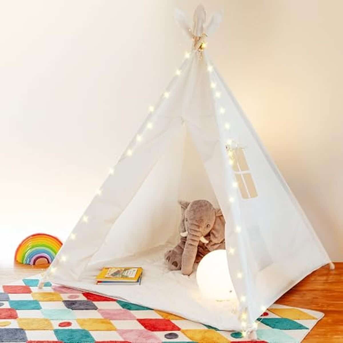Test de la tente enfant Alritho Tipi coton blanc