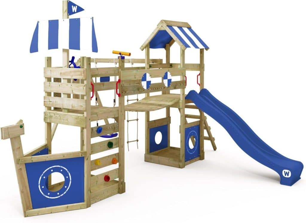 Test du portique en bois Wickey StormFlyer : l'aire de jeux complète pour enfants