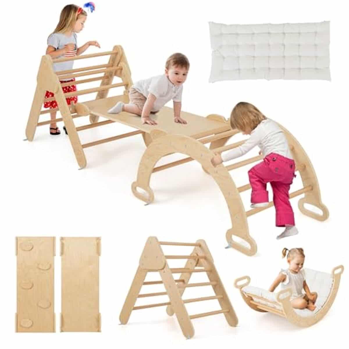Test : triangle arche Montessori Goplus 7 en 1 avec coussin pour enfants