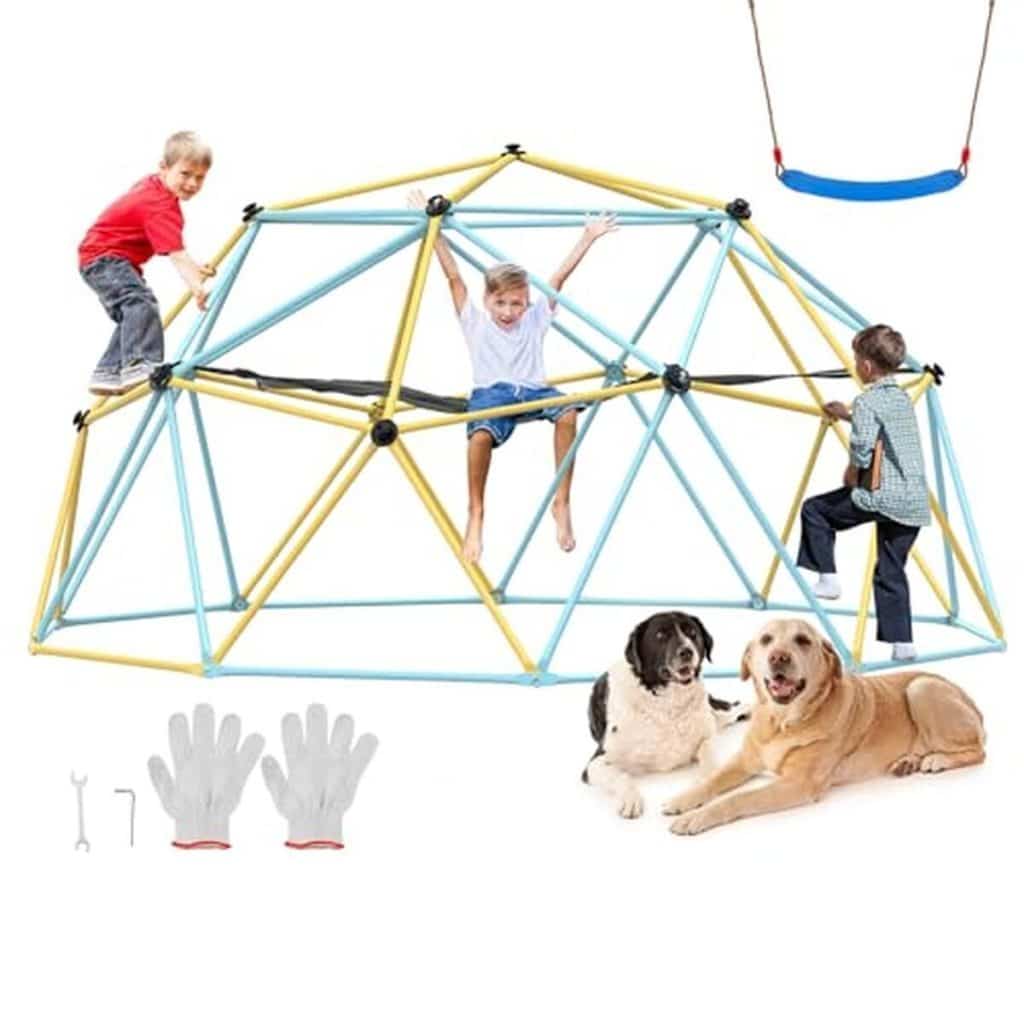 Test du dôme d'escalade VEVOR avec hamac et balançoire