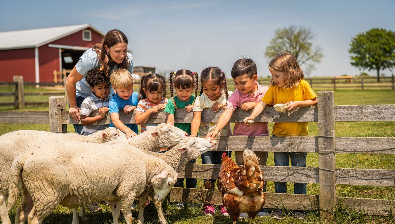 Activités éducatives autour de la ferme pour enfants