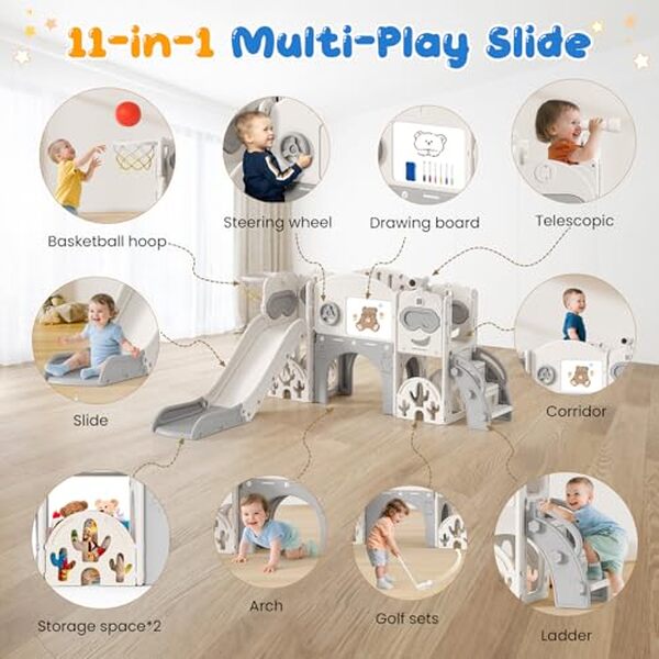 Découvrez notre test complet du toboggan Krovtoy 7 en 1, un jeu sécurisé et divertissant pour vos enfants qui allie fun et sécurité.