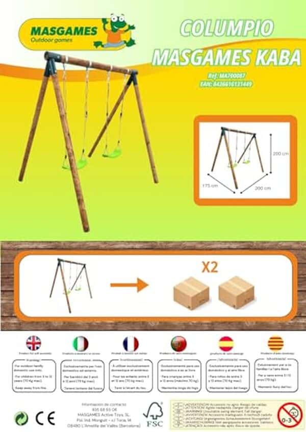 Découvrez notre test détaillé de la balançoire double KABA Masgames, une structure compacte en bois traité, idéale pour les enfants et durable.