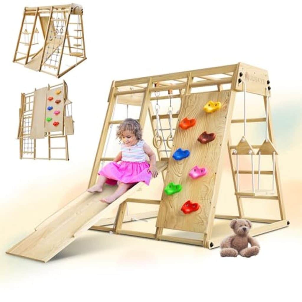 Test de l'aire de jeux Juskys Maxi avec toboggan et mur d'escalade