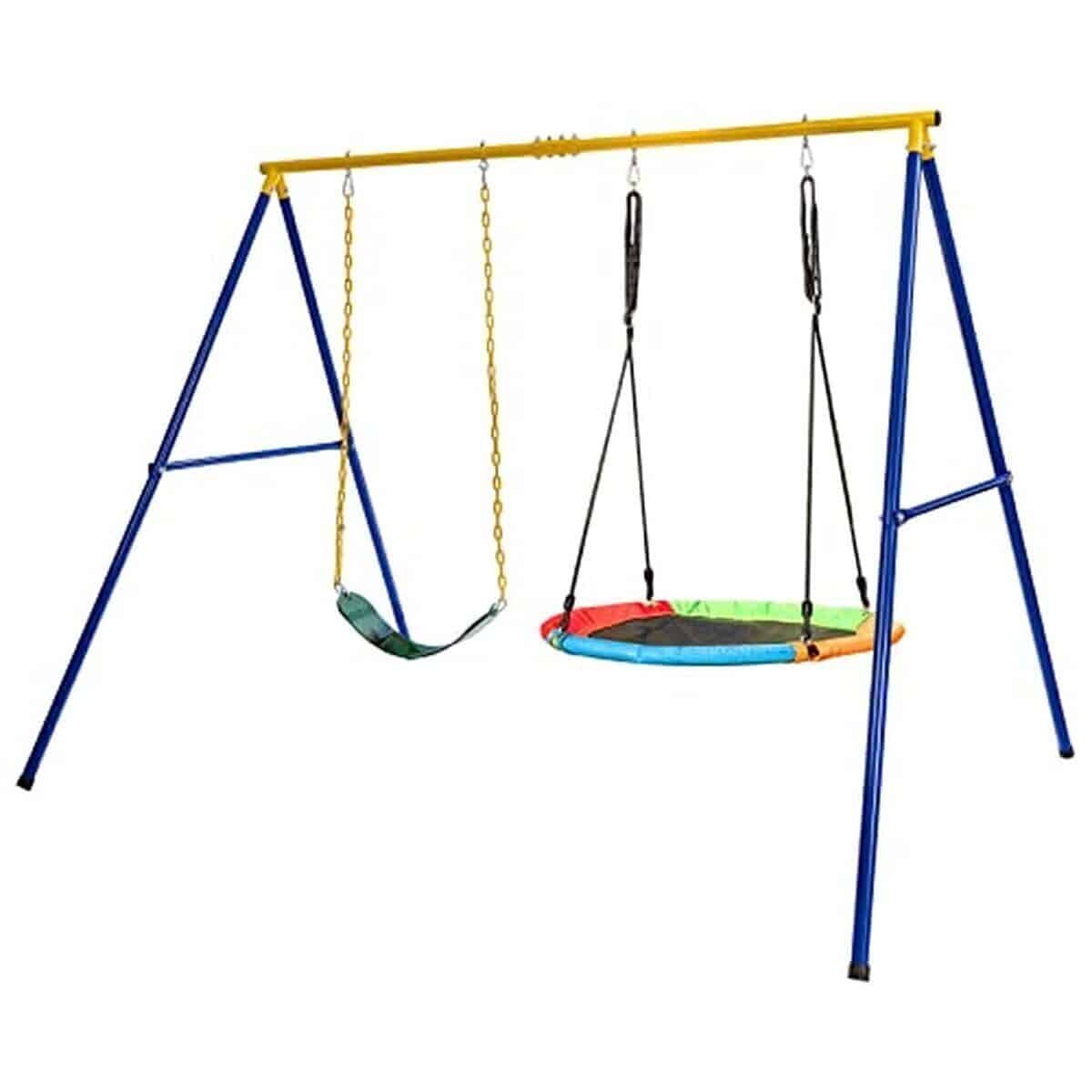 Test du set de balançoire extérieur Goplus : portique robuste 300 kg